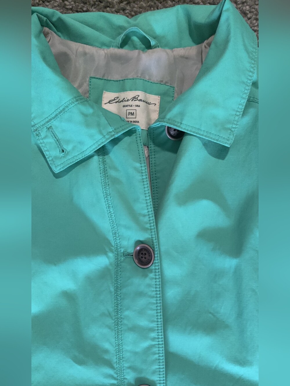 Eddie Bauer Teal Button-Front Jacket - Picture 4 of 9